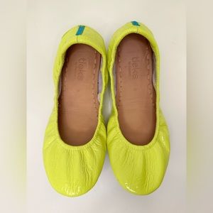 Limited Edition Not So Mellow Yellow neon Tieks ballet flats worn once